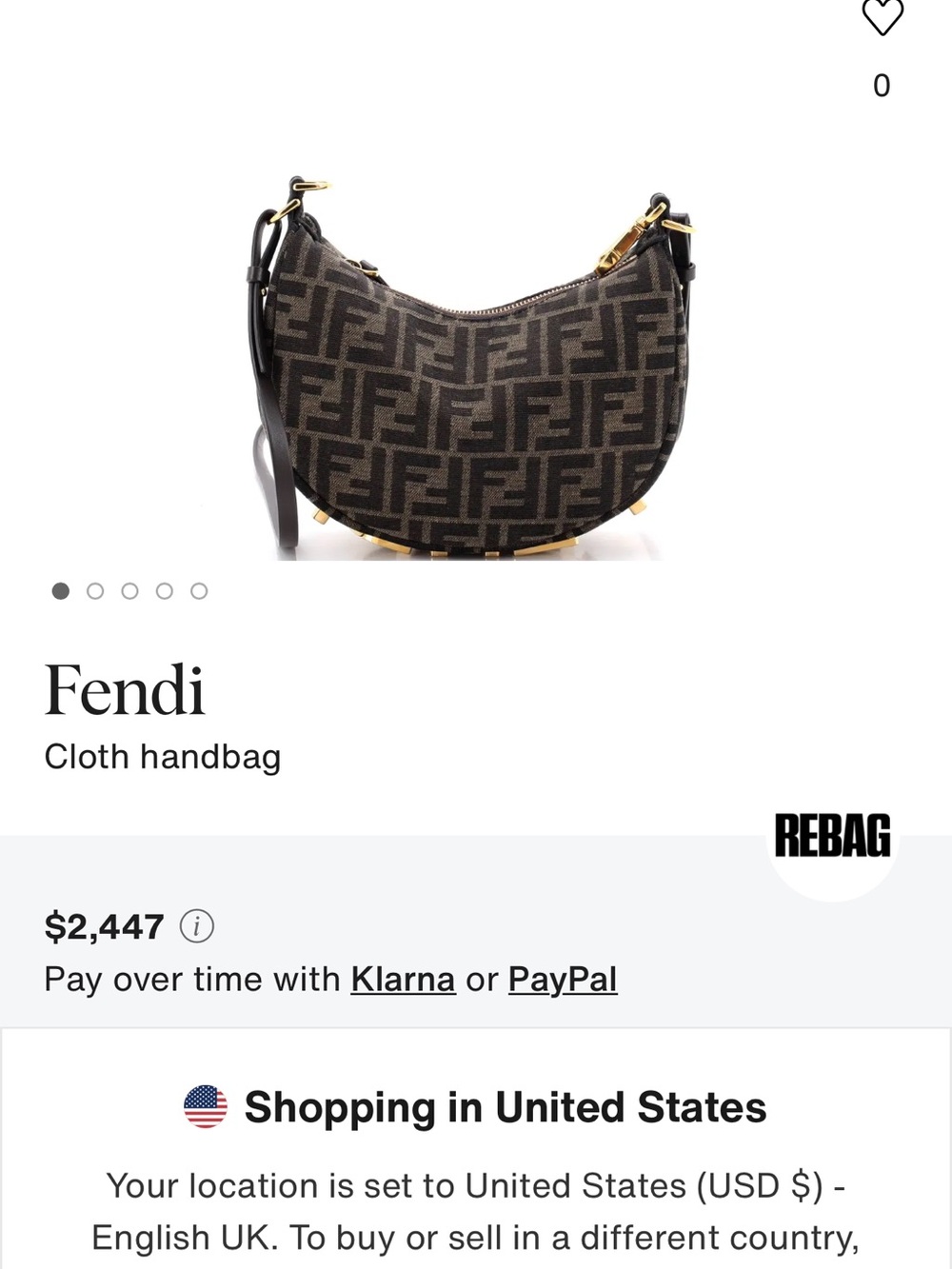 Fendi Zucca Chef Hobo Bag Crossbody Black & Brown - Picture 2 of 9